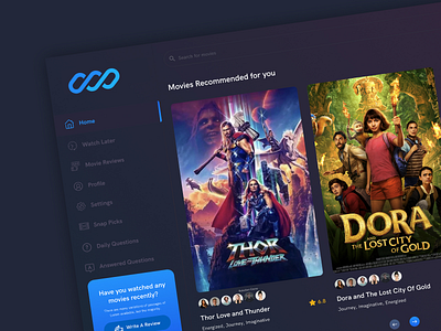 Movie review and listing platform branding colorfull ux design dark design dark ui dark ux dashboard dashboard ux design design flat design illustration modern design professional design sharifulgr ui ux ux design web app web app ui design website app website design