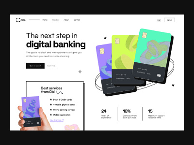 Obi - Digital Banking Website Design bank card banking app cread digital bank digital banking financial fintech home page landing page minimal money online banking online payment pixency ui ui design uiux ux ux design website