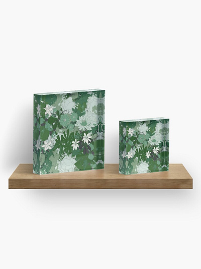 Floral Acryilic Blocks acrylic arrangement beautiful block bloomy blossoming cool design floral flowers leaf leaves pattern plants redbubble seamless shopping styled transparent vector