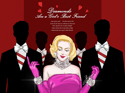 Diamonds Are A Girl'S Best Friend cartoon design dribbble girl illustration painting