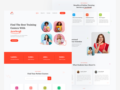 Accelera8 online learning and teaching website acc acclera8 course selling website design educational website landing page landingpage learning website online learning website ui ux webdesign website