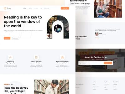 E-Library Perpus - Landing Page analytics application book books clean co working creative filter learning library message perpus reading search support ui university website window