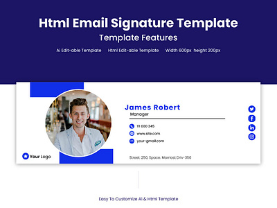 Html Email Signature Template - Email Signature branding businessemail clickable email signature creative design email design email signature email template emailhtml graphic design html html email signature moderemail modern professional realtor ucgraphichouse ui unique