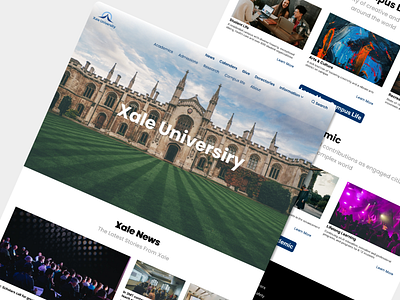 Xale - University Profile Website app app mobile branding campus design illustration landingpage logo minimalis page profile ui ui design uniersity web website white yale