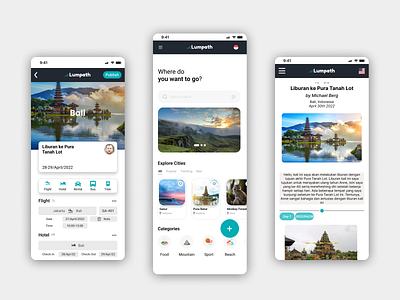 Lumpath Website Itinerary application mobile ui ux website