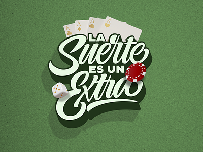 Luck is a bonus / La suerte es un extra 3d calligraphy design illustration lettering letters type