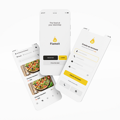 flameit Food UI design branding graphic design ui