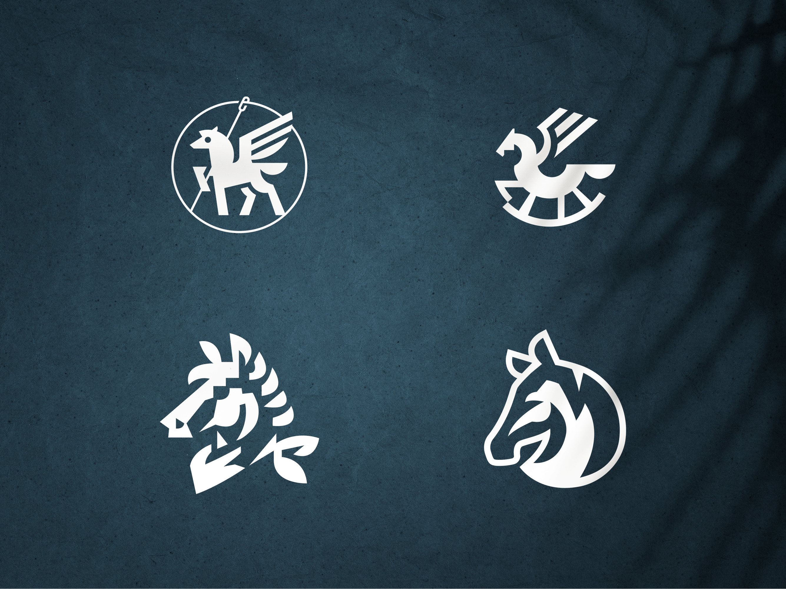Horses set horse ilustration modern pegasus unicorn vector