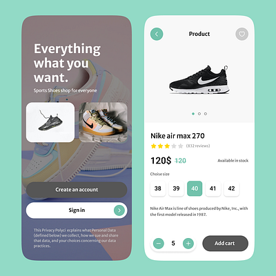 Ui \ Nike store app branding design nike store ui ux