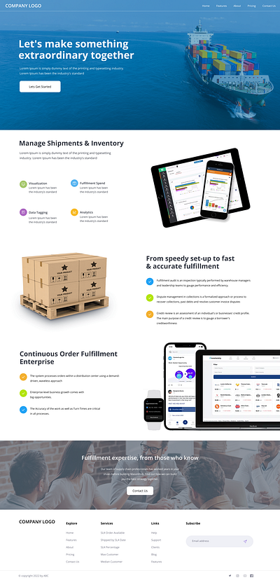 Shipping Landing Page branding cleandesign figma graphic design landingpage shipping shipping landing page ui ux