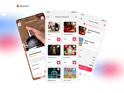 Perfume Store App app app design aromas beauty daily ui design designer graphic design mobile app mockup perfumes typography ui ui design ui kit uiux ux ux design webdesign