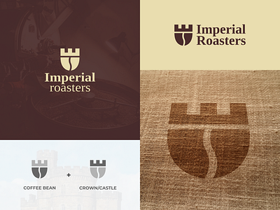 Imperial Roasters Logo Design brand identity branding castlelogo coffee roaster coffeelogo crownlogo design graphic design imperial logo logo logoconcept logodesign