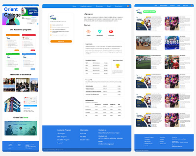 School/College website UI/UX (eg:- Orient college) college school ui ux