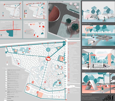 Park project 3d architecture graphic design vector