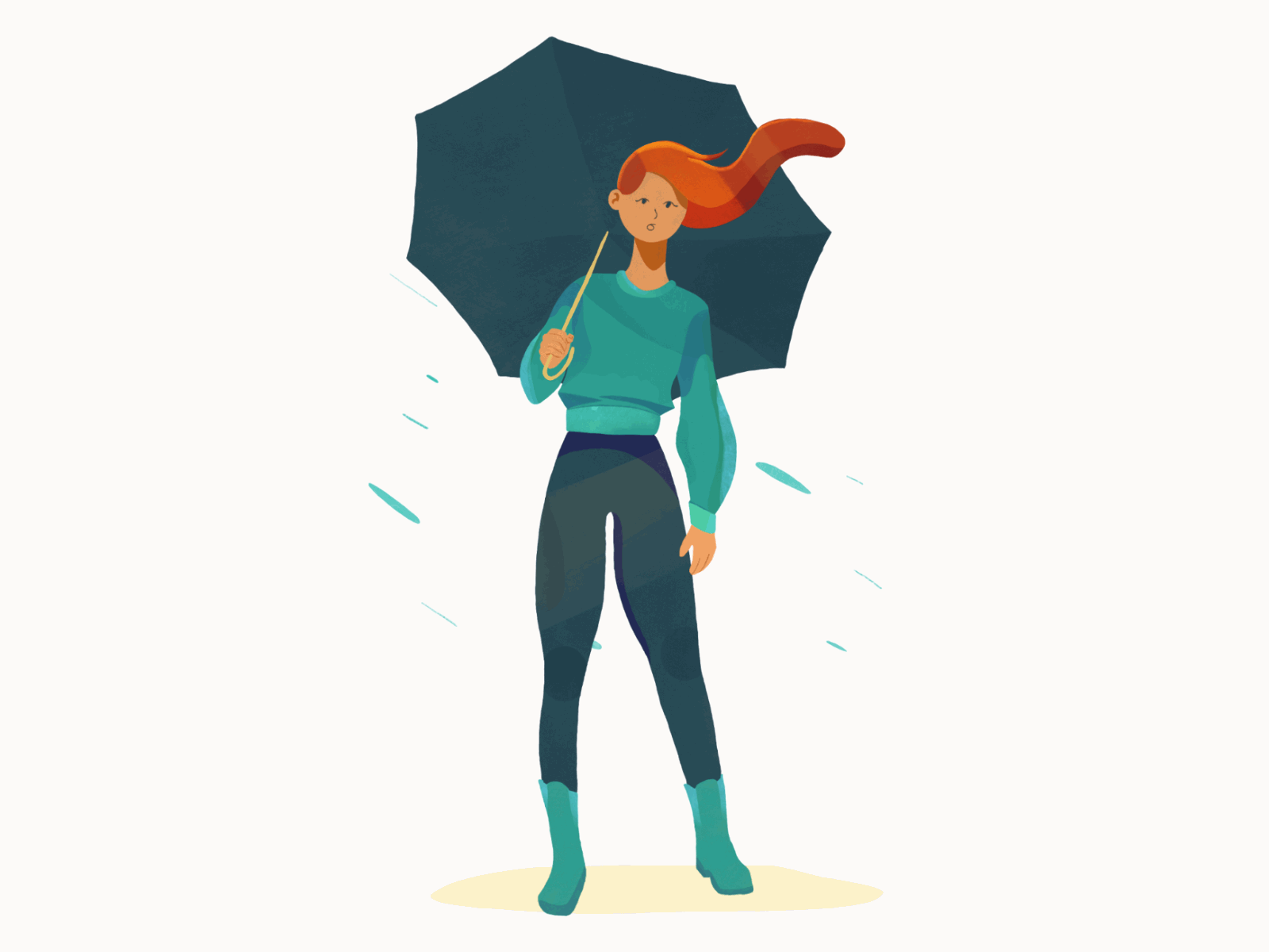 In the rain animation art illustration procreate rain