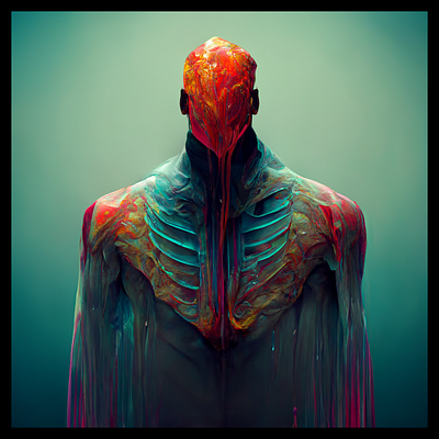 Faceless .2 ai character colorful dark graphic horror illustration monster strange