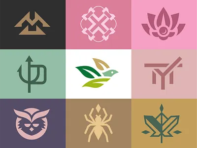 Logo Collection abstract animal bird floral icon logo collection