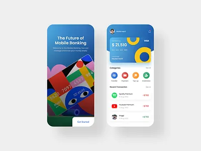 Mobile Banking - Finance Mobile App bank app banking app clean daily ui design finance finance mobile app fintech fintech app minimalist mobile banking mobile design mobile ui online bank saving app saving money tracking money ui ui design wallet