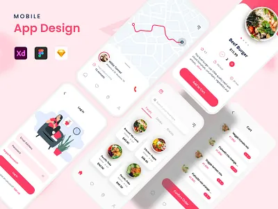 Food Delivery Mobile Application | UI design application buy food delivery app delivery mobile app figma food app food app ui food delivery app food ui home delivery location trac map ui mobile app modern restaurant application sign in tracking app ui ui design ux