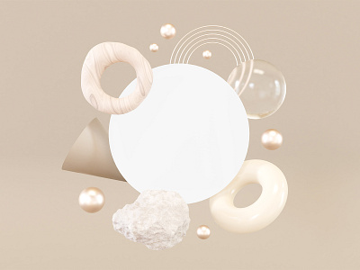 Nature Abstract 3D banner 3d 3d form 3d shape abstract background banner beige blender creative design eco ecologic graphic design illustration logo nature organic soft template wood