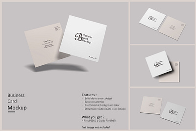 Square Business Card Mockup