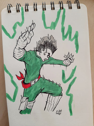 Rock Lee anime character design character illustration design illustration manga naruto pencil drawing pencil sketch