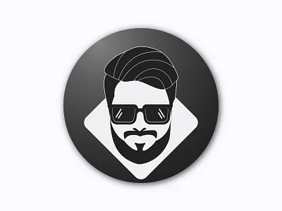 Avatar Logo Headshot 3d avatar avatar logo beard man black and whitte bold branding graphic design illustration logo man manly motion graphics profile picture ui ux vector
