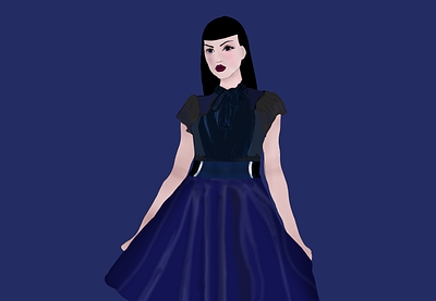 Blue DRSS KOD beautiful girl beauty blue branding design digital illustration digital painting dress design elegance fashion design france french touch graphic design haute couture illustration shades of blue vector