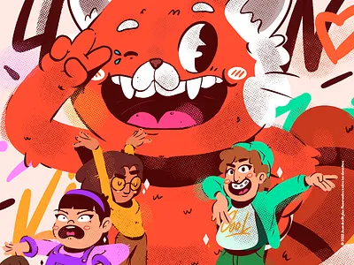 Turning Red art color cool creative design illustration