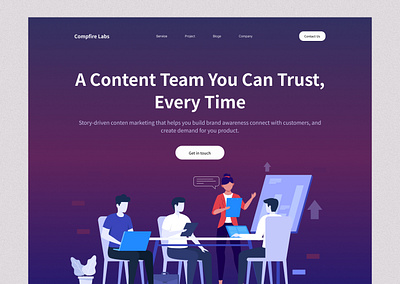 Team Landing Page branding design landing page ui visual design web design website design