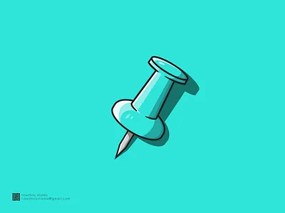 PIN flat graphic design illustration modern vector