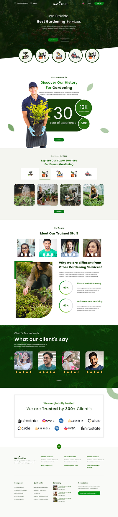 Gardening service website farid al nahiyan gardening service website nature web prince al nahiyan ui ux website website design