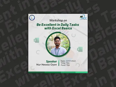 Social Media Poster | Excel Workshop banner branding design excel excel social media poster facebook poster graphic design illustration instagram poster logo poster poster design social media speaker vector workshop