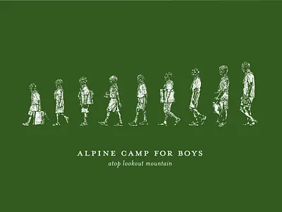 And They All Grew Up camp carving summer camp woodblock print