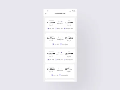 Train Booking App Interaction Concept after effects blue book a train ticket booking card design geometric home input interactive list protopie prototype soft shadows ticket train ui