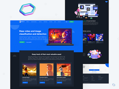 Service Landing Page black blue dark dark mode dark theme design desktop figma hero home page landing landing page page ui ui design user experience user interface ux web web ui design