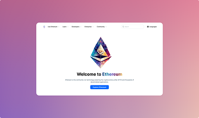 Ethereum Landing Page 3d bitcoin branding clean ui crypto crypto currency design ethereum illustration logo ui uiux vector web