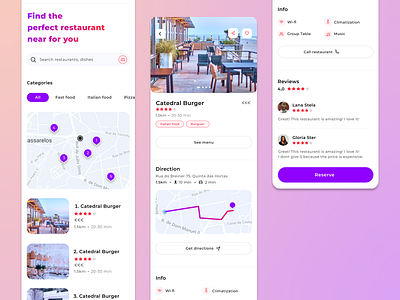 App Near Food delivery food map restaurant ui