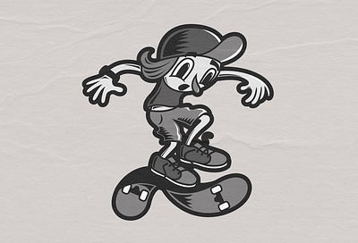 Retro Skate graphic design grayscale illustration retro skate