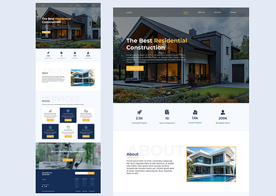 Home Construction Website Landing Page adobe xd figma ui ux