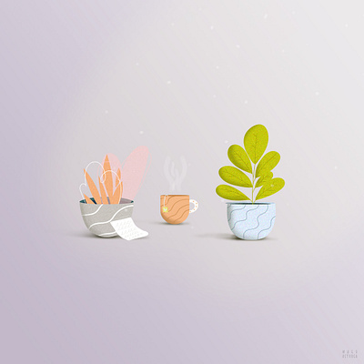 Stay Home illustration illustrator plant vector wacom