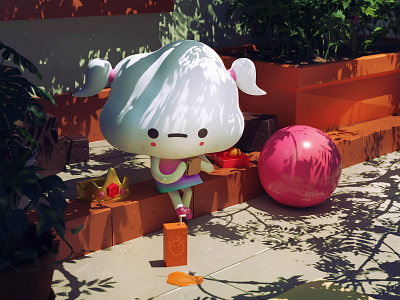 Oh my juice... 3d blender character cloud conceptart cute cycles girl illustration lighting procreate visualdevelopment