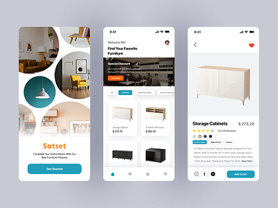 Satset - Furniture Store Mobile App app app design appdesign e commerce ecommerce furniture furniture store mobileapp online shop online store shop shopping app store ui uimobile
