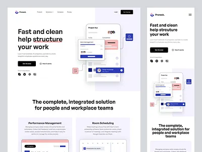 Project Management - Website clean daily task design landing page minimal productivity project management project manager saas simple software management task management task manager team to do list ui design uiux website whitespace