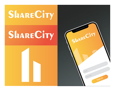 ShareCity - Rideshare car service branding design graphic design logo typography ui