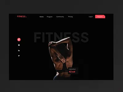 Fitness Tracker Landing Page Header design gym landing page landing page ui uiux design ux website header