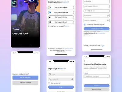 Sign Up / Login Flow app design design figma ios app design ios design login page mobile app design onboarding signup design signup page ui ui design