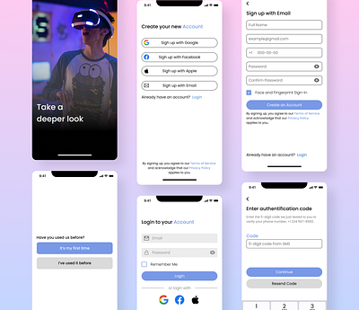 Sign Up / Login Flow app design design figma ios app design ios design login page mobile app design onboarding signup design signup page ui ui design