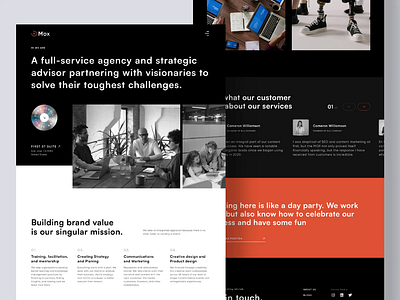 MOX - Creative Agency landing page website agency clean company profile creative creative agency design interaction design interface landing page microinteraction studio ui ui design ui trends ux web design website