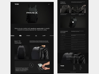 Bag Sales - Exploration Landing Page bag branding buy dailyui dark dark ui darkmode design homepage landing page landingpagedesign product products sell shop ui uiux ux webdesign website